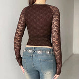 Litlookz Studio Y2K Vintage Bohemian Lace Top, view 2