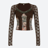 Litlookz Studio Y2K Vintage Bohemian Lace Top, view 4