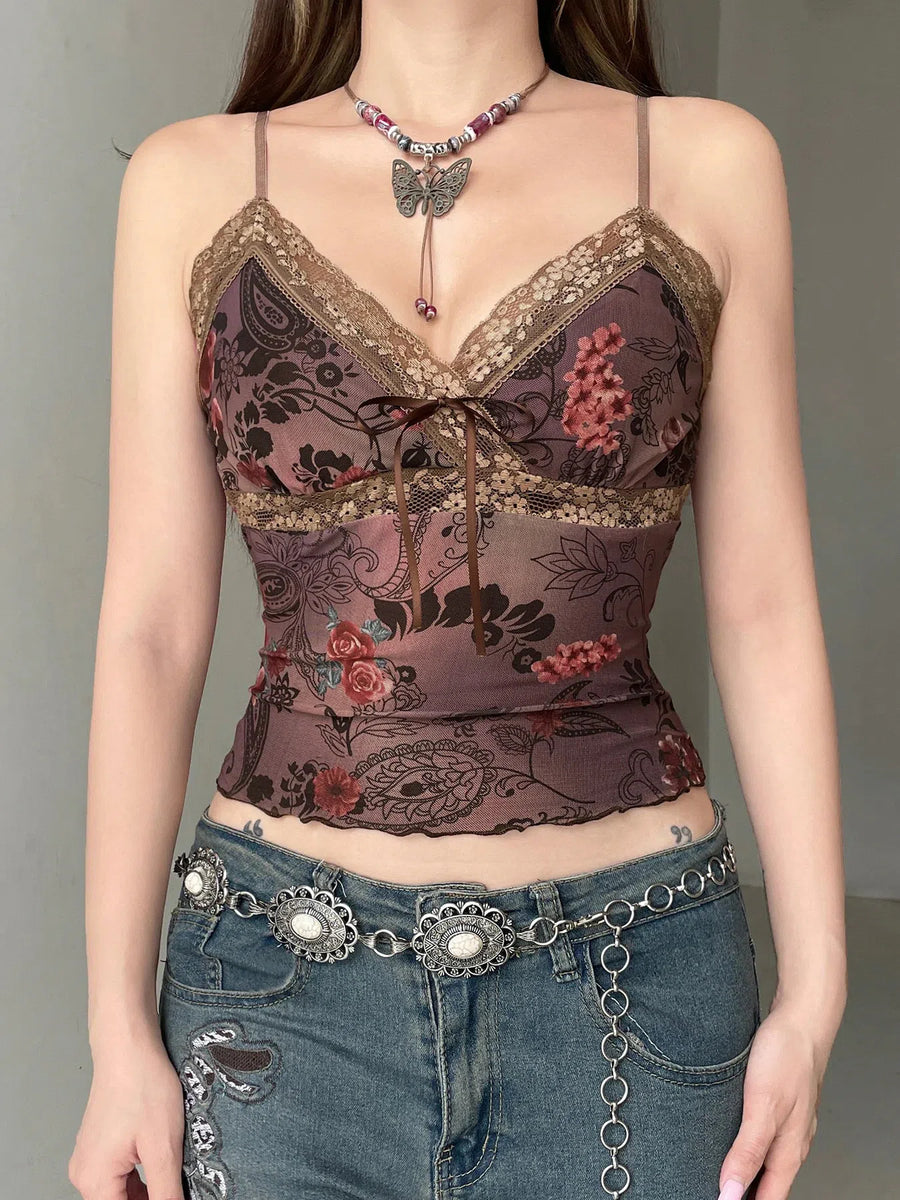 Litlookz Studio Y2K Vintage Floral Top