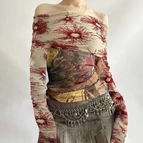 Litlookz Studio Y2K Vintage Off Shoulder Top