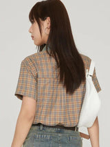 Litlookz Studio Y2K Vintage Plaid Crop Shirt, view 3