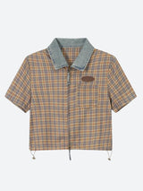 Litlookz Studio Y2K Vintage Plaid Crop Shirt, view 4