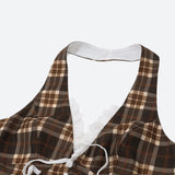 Litlookz Studio Y2K Vintage Plaid Halter Top, view 4