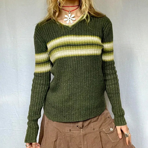Litlookz Studio Y2K Vintage Striped Sweater