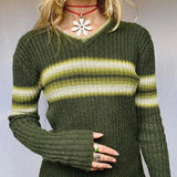 Litlookz Studio Y2K Vintage Striped Sweater, view 3