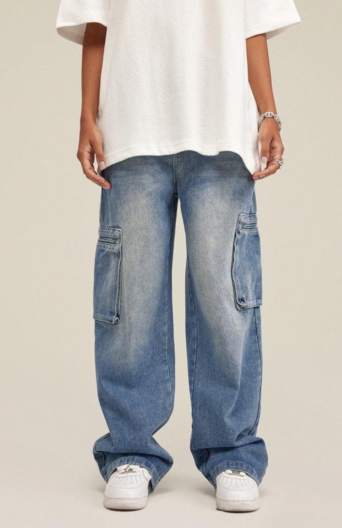 Litlookz Studio Y2K Washed Baggy Cargo Jeans