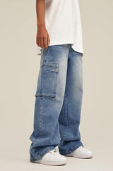 Litlookz Studio Y2K Washed Baggy Cargo Jeans, view 3