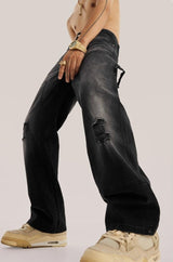 Litlookz Studio Y2K Washed Distressed Jeans, view 6