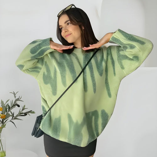 Litlookz Studio Y2K Wavy Line Knitted Sweater
