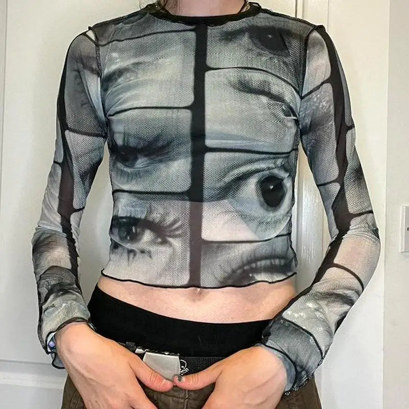 Litlookz Studio Y2K Weirdcore Eyes Top