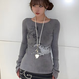 Litlookz Studio Y2K White Horse Ribbed Top, view 3