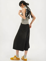 Litlookz Studio Y2K Wide Leg Denim Shorts, view 6
