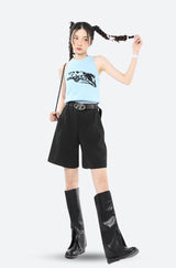 Litlookz Studio Y2K Wide Leg Pleated Shorts, view 2