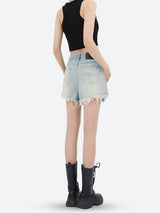 Litlookz Studio Y2K Wide Leg Ripped Denim Shorts, view 2