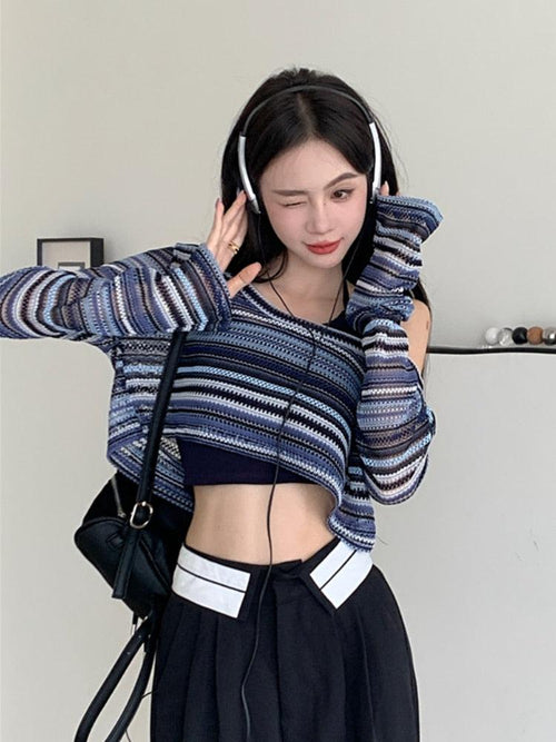 Litlookz Studio Y2K Wide Neck Crop Sweater