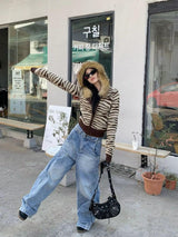 Litlookz Studio Y2K Zebra Hooded Cardigan, view 6