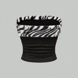 Litlookz Studio Y2K Zebra Tube Top, view 6