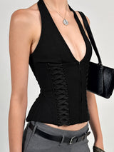 Litlookz Studio Y2K Zip Halter Top, view 4