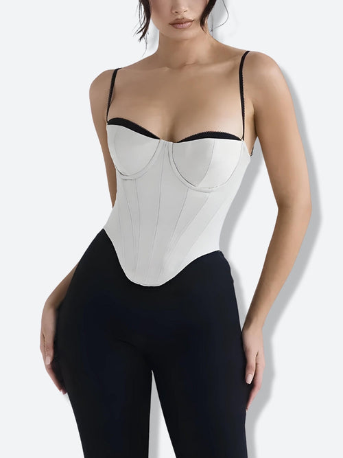 Litlookz Studio Y2K Zip-Up Layered Corset Top