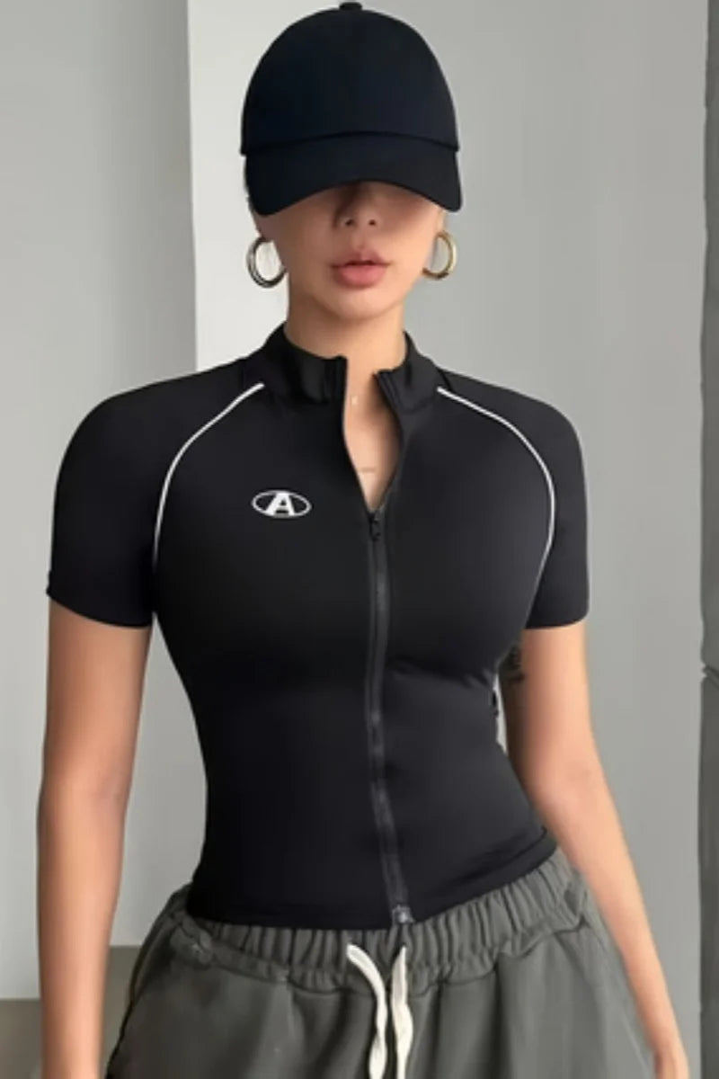 Litlookz Studio Y2K Zip Up Sporty Top