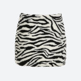 Litlookz Studio Zebra Fluffy Mini Skirt, view 4