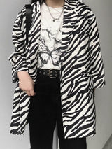 Litlookz Studio Zebra Print Long Blazer, view 2