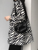 Litlookz Studio Zebra Print Long Blazer, view 4