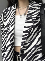 Litlookz Studio Zebra Print Long Blazer, view 6