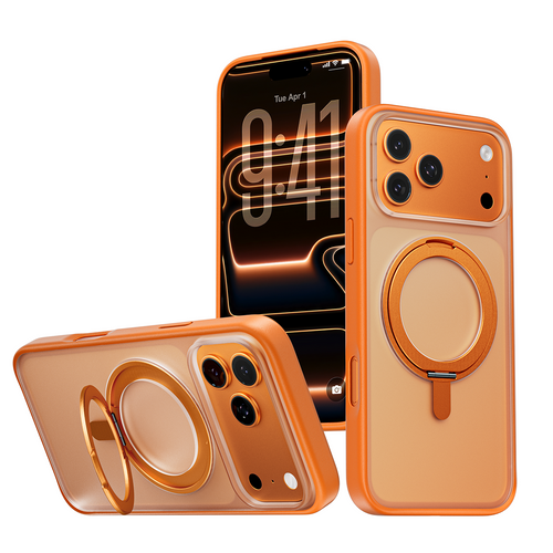 Magic John iPhone 17 K128 360° Magnetic Ring Stand Phone Case