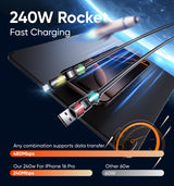 Magic John 240W 4-in-1 USB Fast Charging Cable, view 3