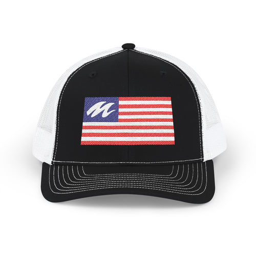 Marine Diagnostic Tools Marine Mechanic American Flag Trucker Hat โ Embroidered Patriotic Snapback Cap
