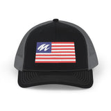 Marine Diagnostic Tools Marine Mechanic American Flag Trucker Hat – Embroidered Patriotic Snapback Cap, view 3