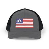 Marine Diagnostic Tools Marine Mechanic American Flag Trucker Hat – Embroidered Patriotic Snapback Cap, view 5