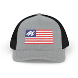 Marine Diagnostic Tools Marine Mechanic American Flag Trucker Hat – Embroidered Patriotic Snapback Cap, view 6