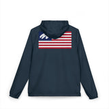 Marine Diagnostic Tools Windbreaker Jacket — Marine Tech Pride - American Flag Lightweight Hooded Windbreaker, view 5