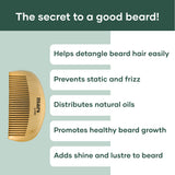Mars By GHC Wooden Beard Comb | Made With Neem Wood | Better Beard Shape | Pocket Size | Dandruff control Itch free beard, view 3