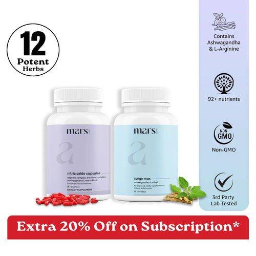 Mars By GHC Mars GrowthMax Combo with Nitric Oxide Blend & Adaptogens – Circulation, Hormonal Balance & Vitality Support (120N)