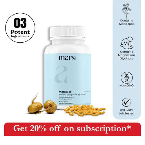 Mars By GHC Mars Maca Root Capsules with Maca root, Berberine & Magnesium – Drive, Energy, Stamina & Performance Support