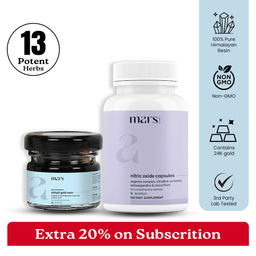 Mars By GHC Mars Nitro Boost+ - Pure Himalayan Shilajit Gold Resin & Nitric Oxide Capsules