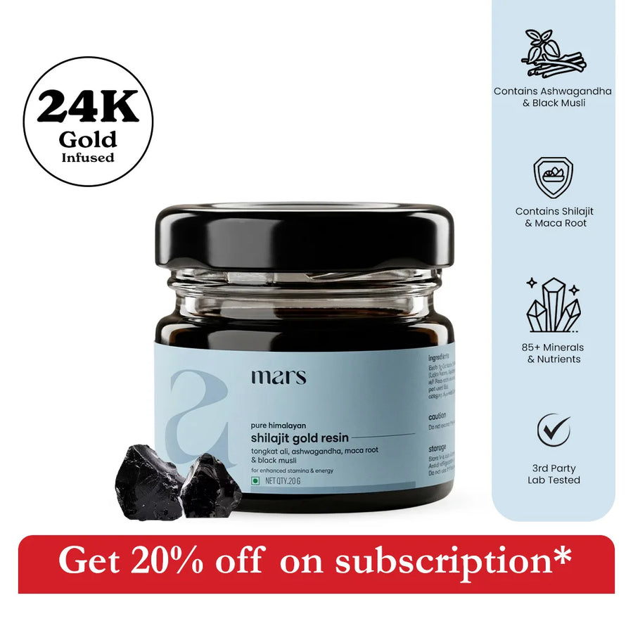 Mars By GHC Mars Pure Himalayan Shilajit Gold Resin: A Testosterone Support Supplement with Tongkat Ali, Maca Root and Ashwagandha
