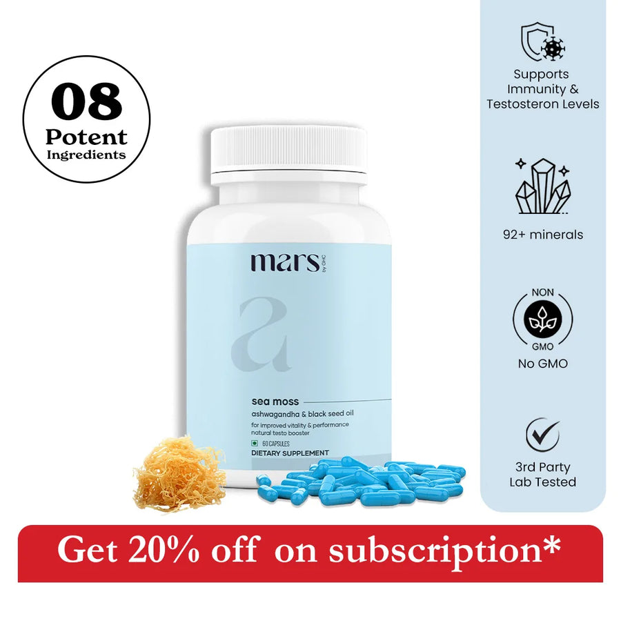 Mars By GHC Mars Natural SeaMoss with Ashwagandha: Supports Energy, Testosterone & Liver Detox