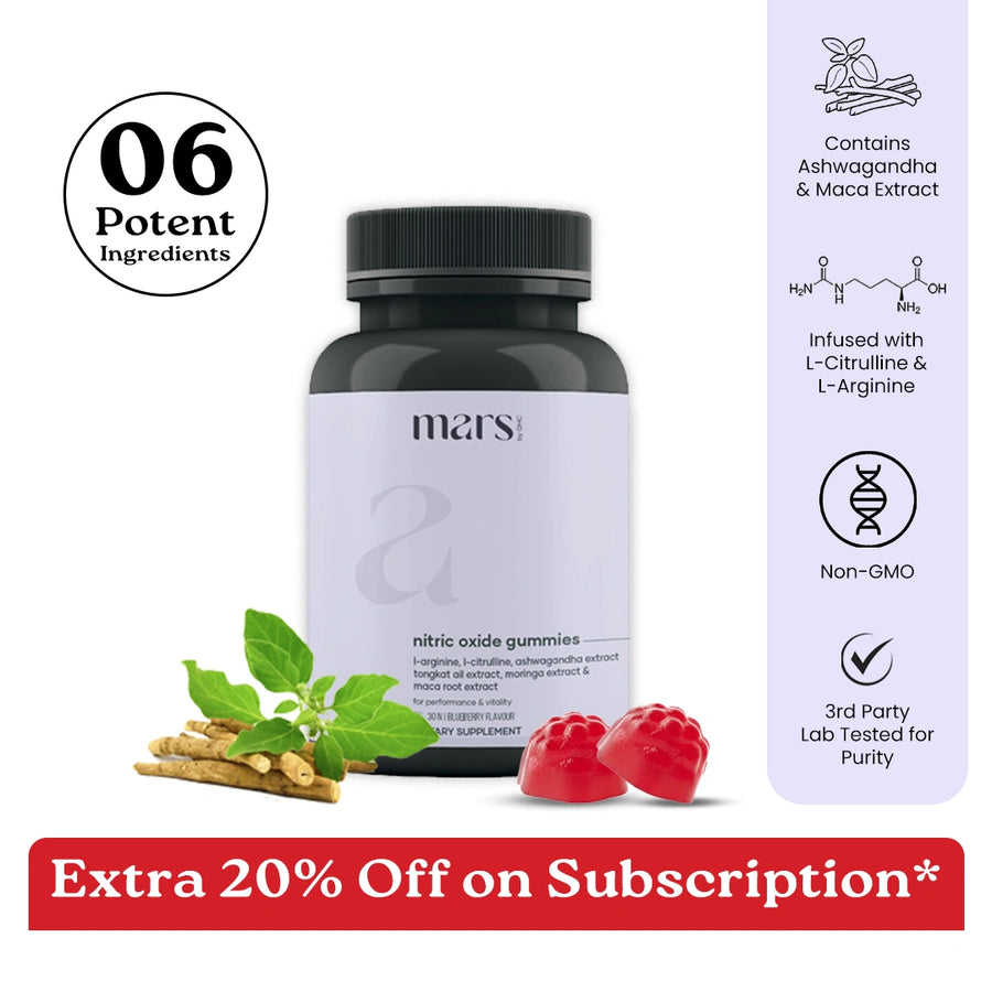 Mars By GHC Mars Nitric Oxide Gummies: Boost Performance, T-Levels & Blood Flow for Maximum Energy and Vitality