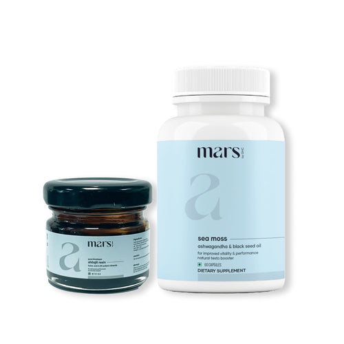 Mars By GHC Vitality Booster Combo: Pure Himalayan Shilajit Resin & Natural Sea Moss Caps