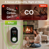 Moes 2nd Gen 4-in-1 Plug-in CO & Natural Gas Detector with LCD Display, Temp Humidity Monitor, Battery Backup US Plug(Non-Smart), view 2