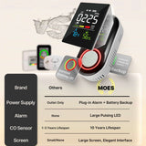 Moes 5-in-1 CO, Combustible Gas & Smoke Alarm with LCD Temperature Humidity Monitor, EU Plug, Battery Backup(Non-Smart), view 4