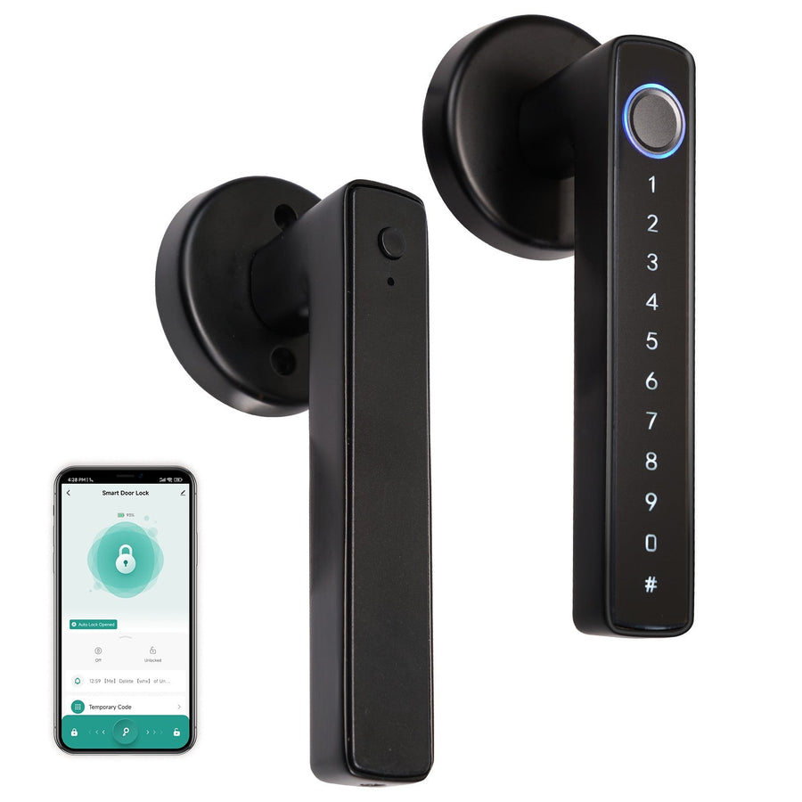 Moes Ble Smart Door Lock with Passcode keypad, Biometric Entry Doorknob with Handle
