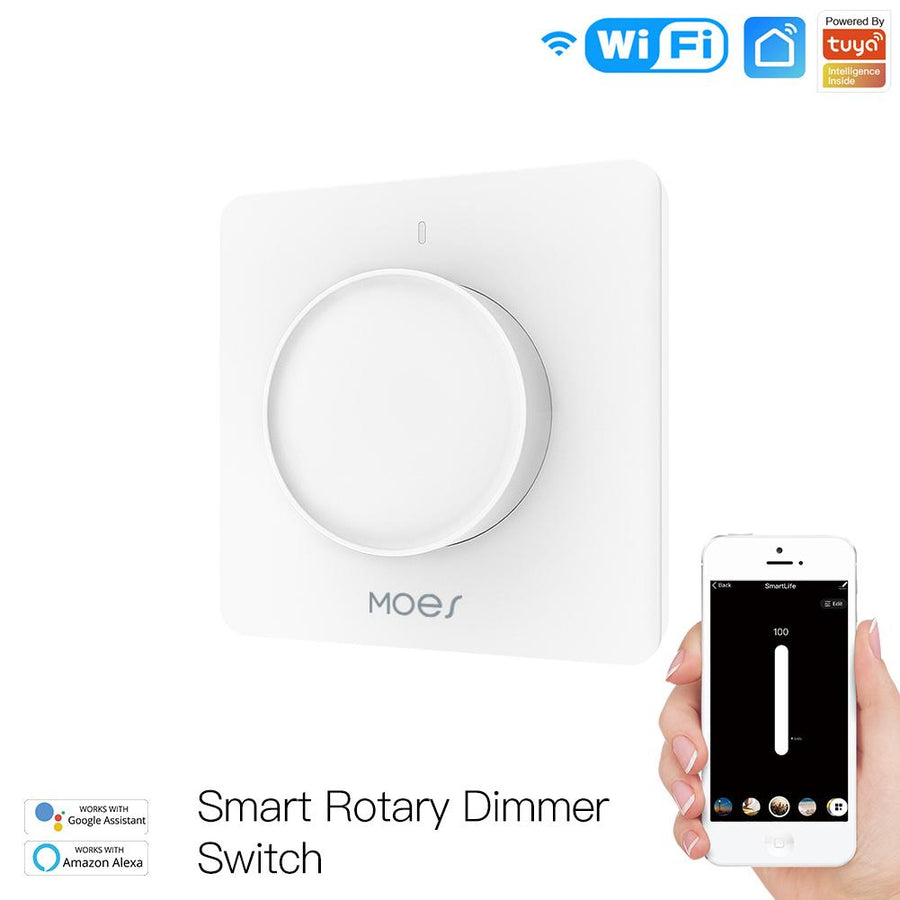 Moes Smart Light Dimmer Rotary Switch Schedule Timer Brightness Memory EU