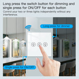 MOES WiFi Smart Light Dimmer Touch Panel Switch 1/2/3 Gang EU Version, view 2