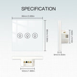 MOES WiFi Smart Light Dimmer Touch Panel Switch 1/2/3 Gang EU Version, view 6