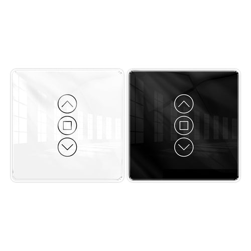 MOES WiFi Curtain Switch Smart 2.5D Arc Glass Touch Panel for Roller Blinds Shutters
